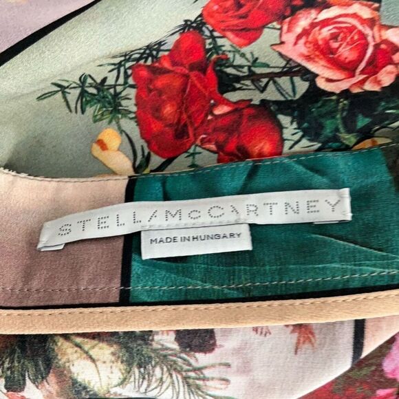 Stella McCartney Multicolor Floral Asymmetric Handkerchief Hem Midi Skirt Sz 42 - Picture 3 of 7